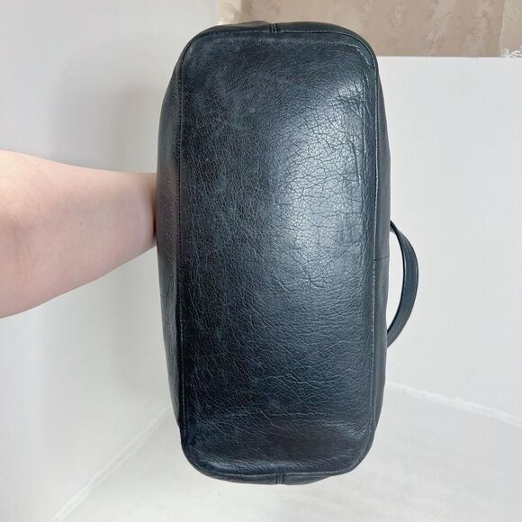 Coach Madison Black Leather Tote Bag Shoulder Bag Gold Chain Purse - Picture 6 of 12